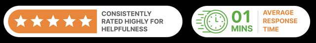 Consistently rated highly for helpfulness | 1 mins average response time